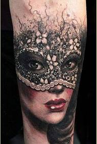 Individualizuotos rankos kaukės merginos tatuiruotės modelio rekomenduojamas paveikslėlis