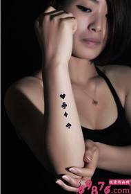 Arm poker spades and black plum tattoo pictures
