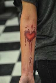 Beautiful arm in bloody heart picture