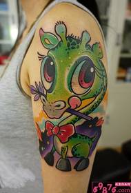 Green cute deer arm tattoo picture
