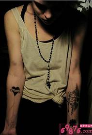 Beautiful arm heart and angel tattoo pictures
