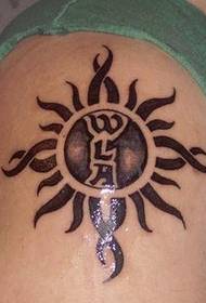 Very personal sun totem tattoo