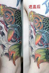 Arm cover tattoo squid tattoo