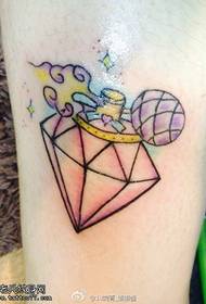 Χρώμα βραχίονα καραμέλα διαμάντι μοτίβο τατουάζ
