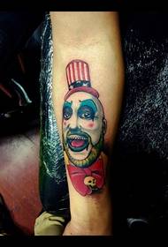 Arm personality clown tattoo pattern