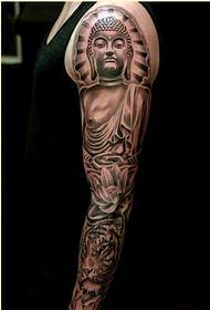 Personlighet arm mode svartvita traditionella Buddha tatuering mönster