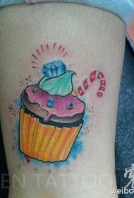 Arm color personalized ice cream cake tattoo pattern