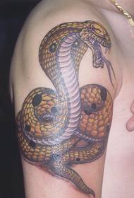 Handsome snake tattoo on the big arm