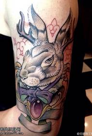 Arm color personality rabbit tattoo pattern