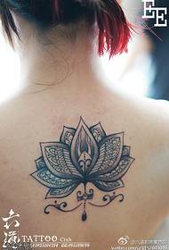 Woman's Back Drop Stinging Brahma Tattoo Pattern