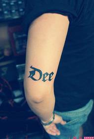 Englesch Alphabet Aarm Tattoo Bild