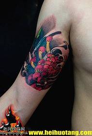 Arm red red chrysanthemum tattoo pattern