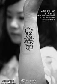Wrist small fresh lotus tattoo pattern