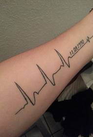 Stílusos és egyszerű karos EKG tetoválás