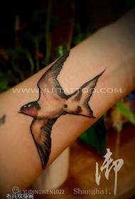 Arm color swallow tattoo pattern