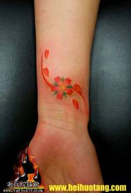Arm small cherry blossom tattoo pattern