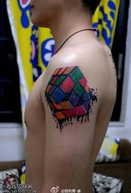 Arm color cube tattoo pattern