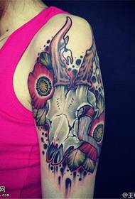 Female arm colored antelope tattoo picture