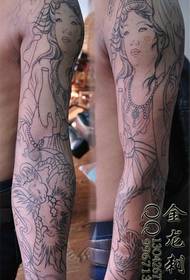 Arms devout Guanyin Buddha tattoo pattern