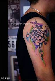 Arm color compass tattoo pattern