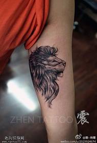 Inner arm lion tattoo pattern