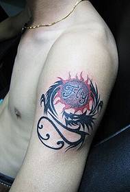 Stylish atmospheric dragon totem tattoo