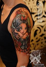 Arm color shool girl tattoo picture