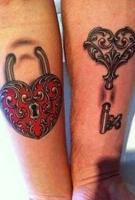Love lock tattoo on the arm