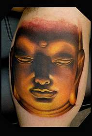 Arm Buddha-staty, huvudtatuering