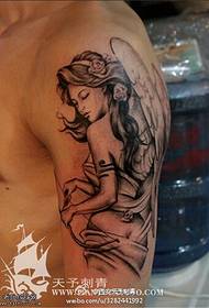 Arm angel girl tattoo pattern