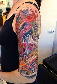 Fashionable squid flower arm tattoo