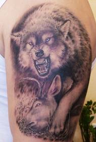 Domineering wolf tattoo on arm
