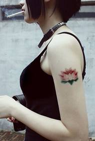 Beautiful woman arm beautiful flower tattoo