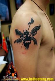 Адзіночны малюнак татуіроўкі чорнага квадратнага жука