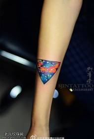 Arm color starry triangle tattoo pattern