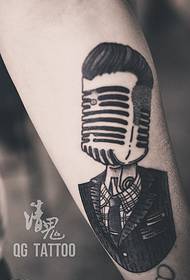 Costum de picior model de tatuaj pentru microfon pentru bărbați