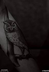 Arm thorn owl tattoo pattern