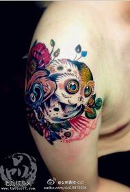 Arm color personality owl tattoo picture