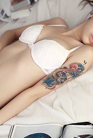 Bikini beauty sexy arm boa tattoo picture