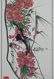 A plum flower arm tattoo pattern