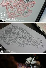 Arm commel lion tattoo pattern
