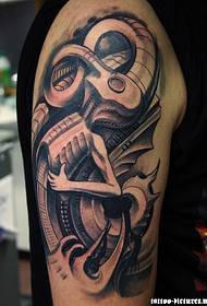 Stylish handsome 3d tattoo on the big arm