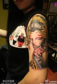 Arm personality geisha tattoo pattern