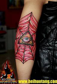 Voras voratinklis raudona raudona įvairialypis akių tatuiruotės modelis
