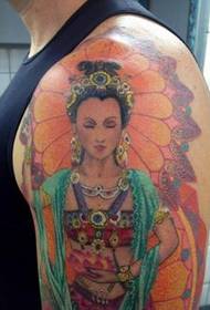 Good-looking Guanyin tattoo on the arm