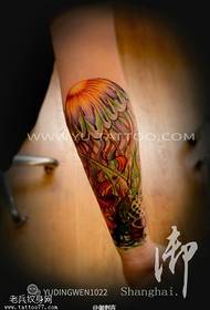 Arm color jellyfish tattoo pattern