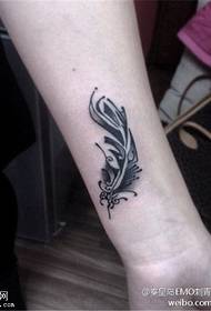 Wrist feather tattoo pattern