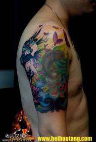 Watercolour patrún tattoo taibhseach mermaid