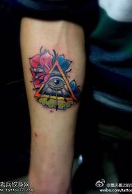 Arm kleur god oog rose tattoo illustratie
