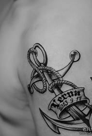 An arm anchor letter tattoo pattern